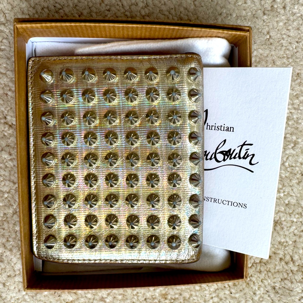 Christian Louboutin Mini Wallet Paros Specchio Galactic/Spikes Platine/Silver